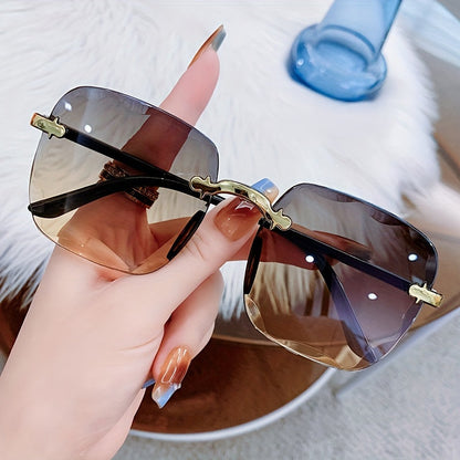 Frameless Fashion Glasses Gradient Lens