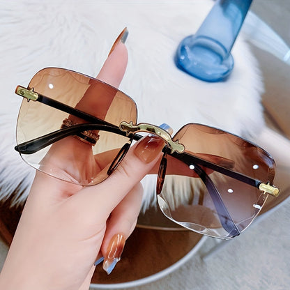 Frameless Fashion Glasses Gradient Lens
